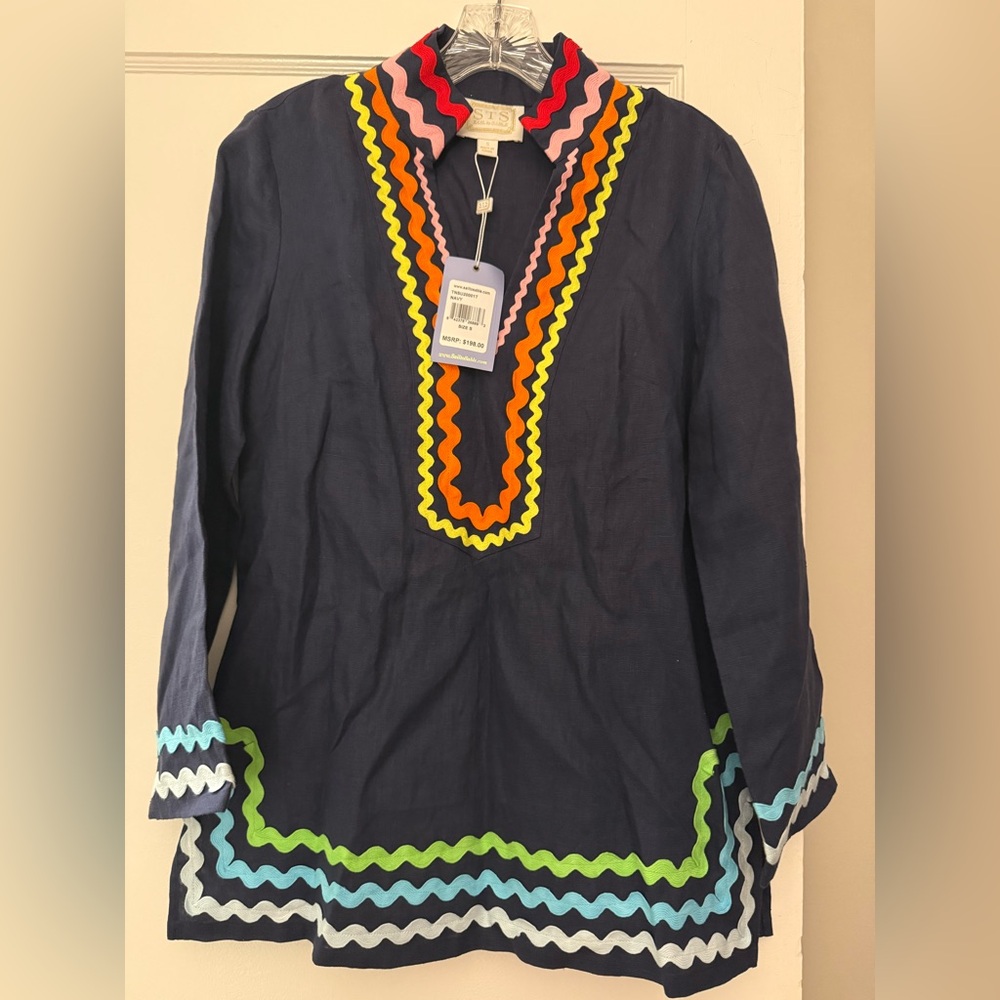 Sail to Sable Colorful Zigzag Tunic Top